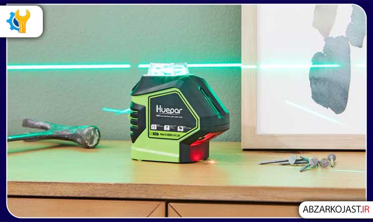 بهترین مدل تراز لیزری برای فضا های بیرونی: Huepar Self-Leveling Green Laser Level with Magnetic Base